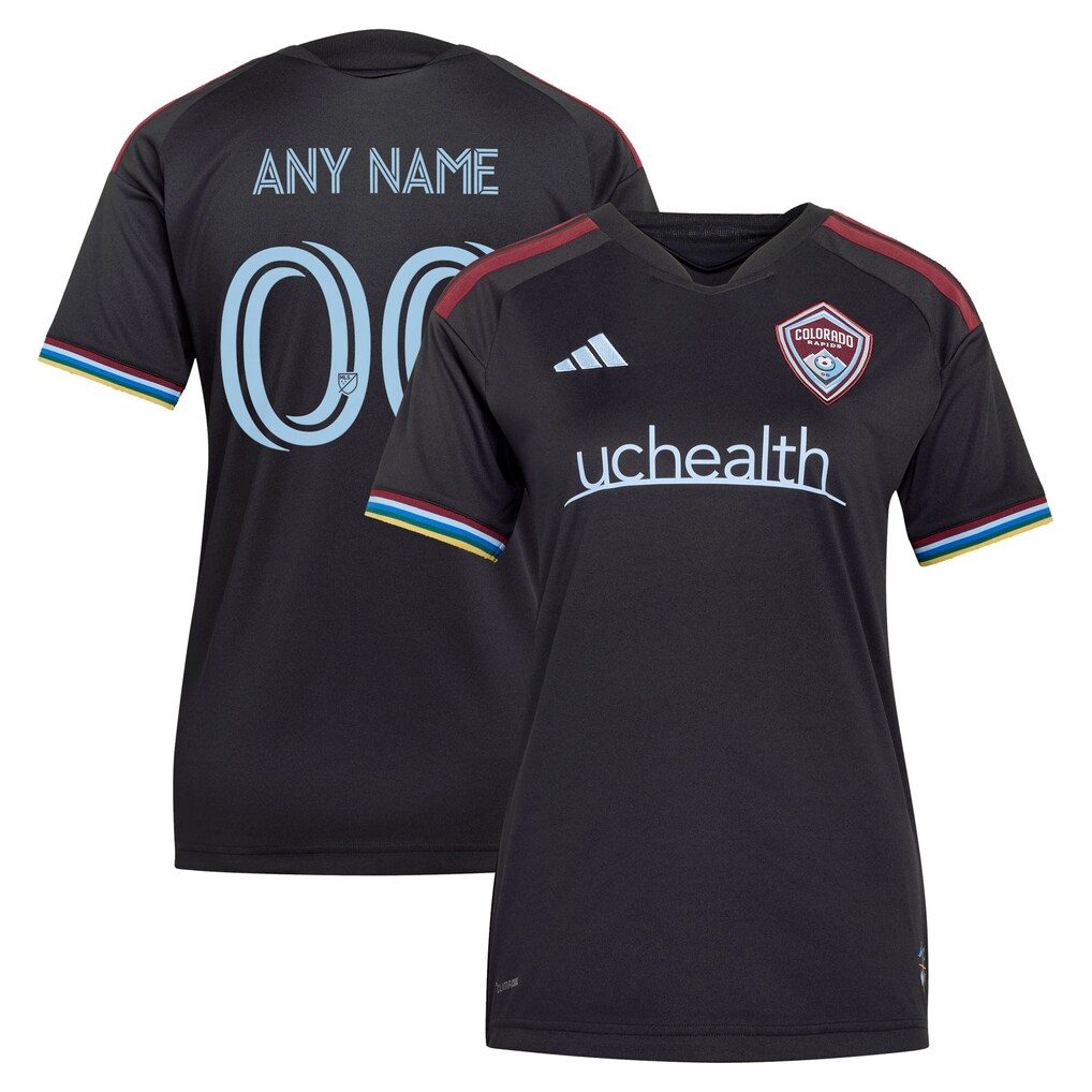 Women's Colorado Rapids adidas Black 2026 Colorful Colorado Replica Custom Jersey - Ujersey