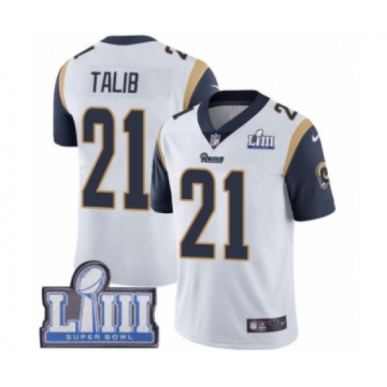 Youth Nike Los Angeles Rams #21 Aqib Talib White Vapor Untouchable Limited Player Super Bowl LIII Bound NFL Jersey - Ujersey