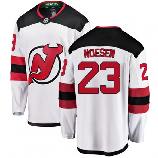 Youth New Jersey Devils #23 Stefan Noesen Fanatics Branded White Away Breakaway NHL Jersey - Ujersey