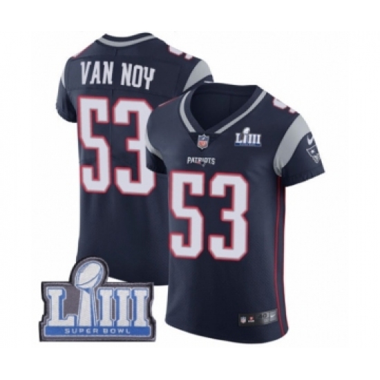 Men's Nike New England Patriots #53 Kyle Van Noy Navy Blue Team Color Vapor Untouchable Elite Player Super Bowl LIII Bound NFL Jersey - Ujersey