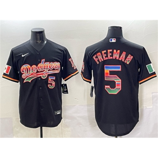 Men's Los Angeles Dodgers #5 Freddie Freeman Black Mexico Cool Base Stitched Baseball Jersey - Ujersey