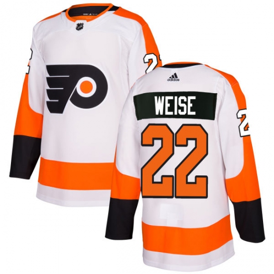 Men's Adidas Philadelphia Flyers #22 Dale Weise Authentic White Away NHL Jersey - Ujersey