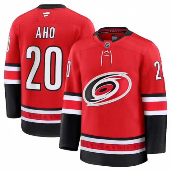 Men's Carolina Hurricanes #20 Sebastian Aho Red 2024-25 Alternate Stitched Hockey Jersey - Ujersey