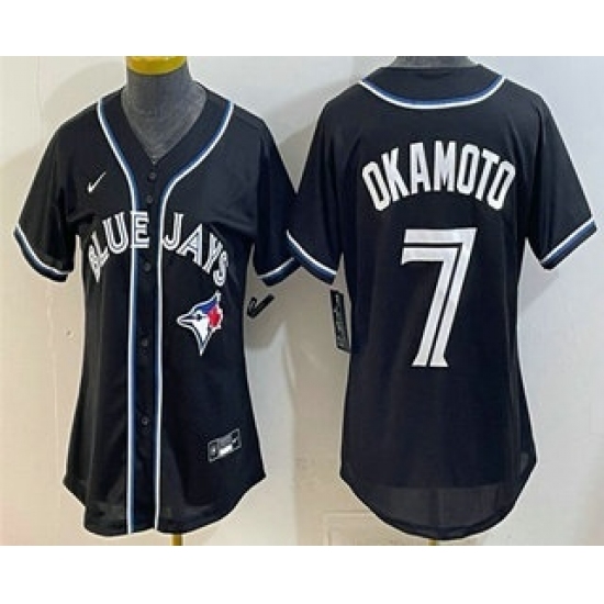 Women's Toronto Blue Jays #7 Kazuma Okamoto 2026 Black Fashion Cool Base Jersey - Ujersey
