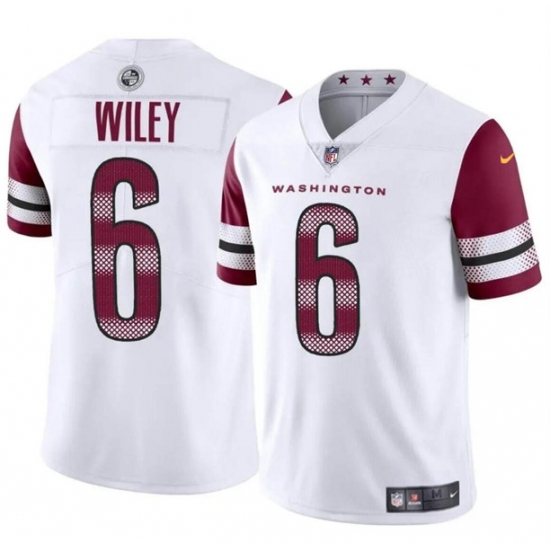 Men's Washington Commanders #6 Michael Wiley White 2024 Vapor Limited Football Stitched Jersey - Ujersey