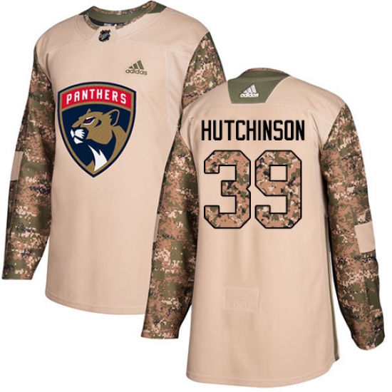 Youth Adidas Florida Panthers #39 Michael Hutchinson Authentic Camo Veterans Day Practice NHL Jersey - Ujersey