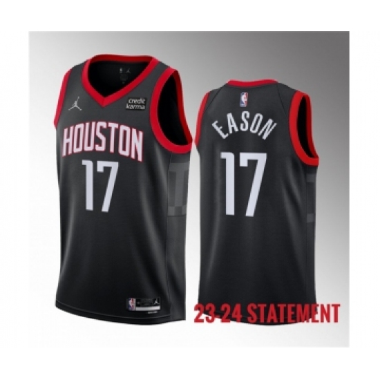 Men's Houston Rockets #17 Tari Eason Black 2023 Statement Edition Stitched Basketball Jersey - Ujersey