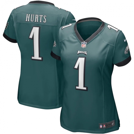 Women's Philadelphia Eagles #1 Jalen Hurts Nike Midnight Green Team Jersey - Ujersey