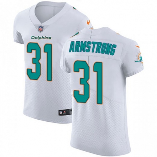 Nike Miami Dolphins #31 Cornell Armstrong White Men's Stitched NFL Vapor Untouchable Elite Jersey - Ujersey
