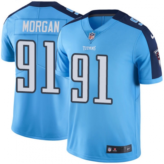 Men's Nike Tennessee Titans #91 Derrick Morgan Light Blue Team Color Vapor Untouchable Limited Player NFL Jersey - Ujersey