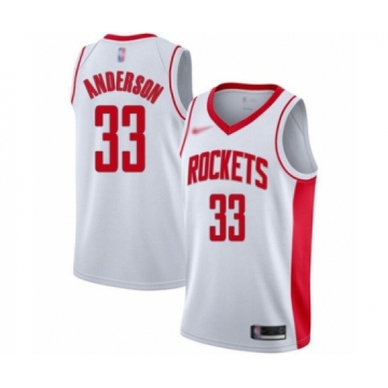 Women's Houston Rockets #33 Ryan Anderson Swingman White Finished Basketball Jersey - Association Edition - Ujersey