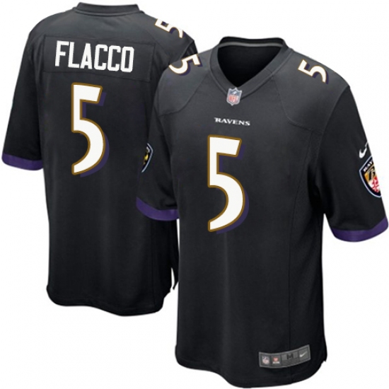 Men's Nike Baltimore Ravens #5 Joe Flacco Game Black Alternate NFL Jersey - Ujersey