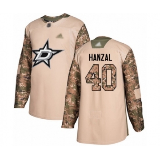 Youth Dallas Stars #40 Martin Hanzal Authentic Camo Veterans Day Practice Hockey Jersey - Ujersey