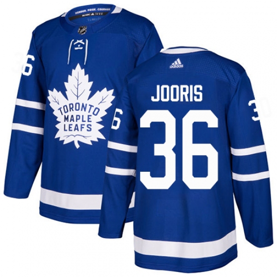 Men's Adidas Toronto Maple Leafs #36 Josh Jooris Authentic Royal Blue Home NHL Jersey - Ujersey