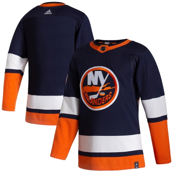 Men's New York Islanders Blank adidas Navy 2020-21 Reverse Retro Authentic Jersey - Ujersey