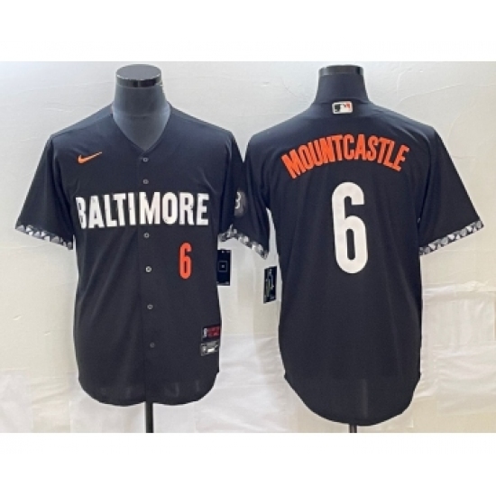 Men's Baltimore Orioles #6 Ryan Mountcastle Number Black 2023 City Connect Cool Base Stitched Jersey 1 - Ujersey