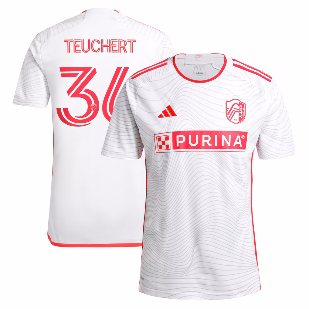 Men's St. Louis City SC Cedric Teuchert adidas White 2024 The Confluence Kit Replica Player Jersey