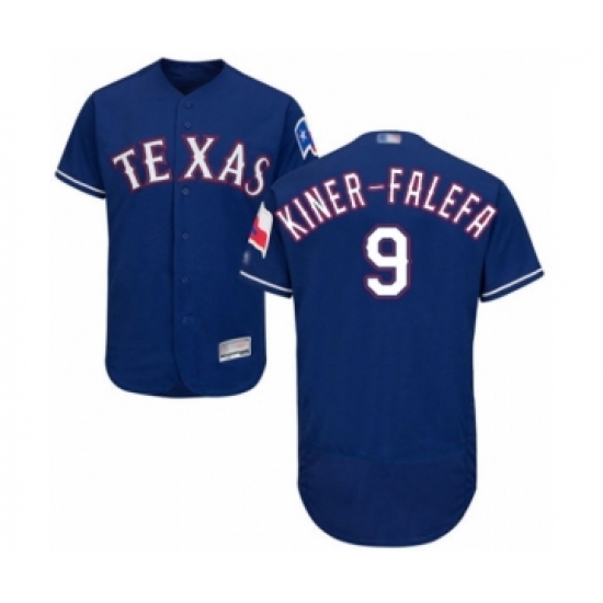 Men's Texas Rangers #9 Isiah Kiner-Falefa Royal Blue Alternate Flex Base Authentic Collection Baseball Player Jersey