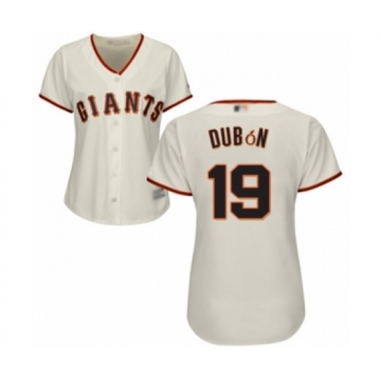 Women's San Francisco Giants #19 Mauricio Dubon Authentic Cream Home Cool Base Baseball Player Jersey - Ujersey