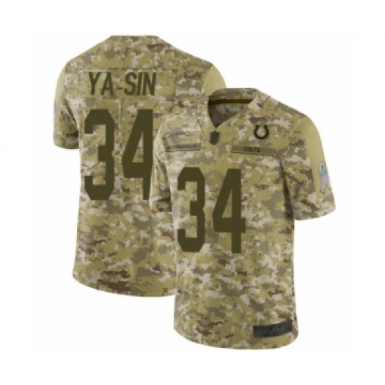 Men's Indianapolis Colts #34 Rock Ya-Sin Limited Camo 2018 Salute to Service Football Jersey - Ujersey