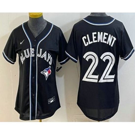 Women's Toronto Blue Jays #22 Ernie Clement 2026 Black Fashion Cool Base Jersey - Ujersey