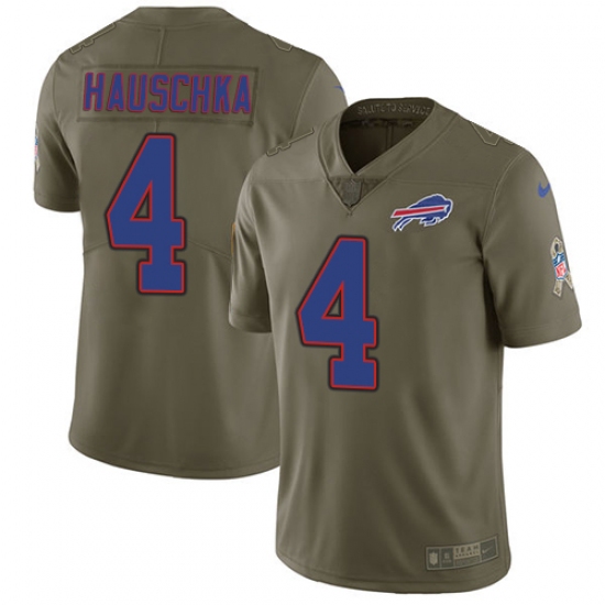 Men's Nike Buffalo Bills #4 Stephen Hauschka Limited Olive 2017 Salute to Service NFL Jersey - Ujersey