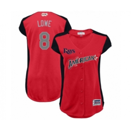 Women's Tampa Bay Rays #8 Brandon Lowe Authentic Red American League 2019 Baseball All-Star Jersey - Ujersey