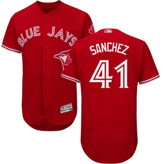 Men's Majestic Toronto Blue Jays #41 Aaron Sanchez Scarlet Flexbase Authentic Collection Alternate MLB Jersey - Ujersey