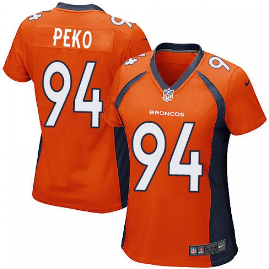 Women's Nike Denver Broncos #94 Domata Peko Game Orange Team Color NFL Jersey - Ujersey