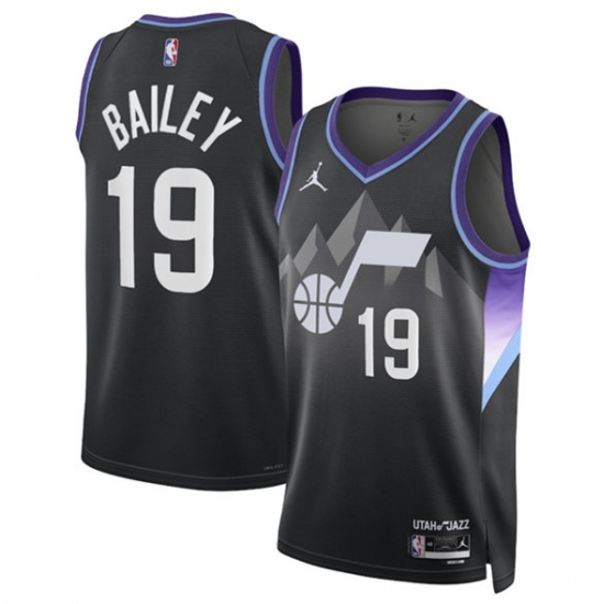Men's Utah Jazz #19 Ace Bailey Black 2024-25 Draft Statement Edition Stitched Basketball Jersey - Ujersey