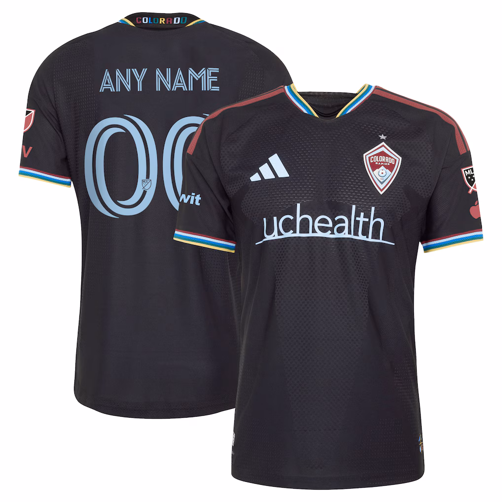 Men's Colorado Rapids adidas Black 2026 Colorful Colorado On-Field Authentic Patch Custom Jersey