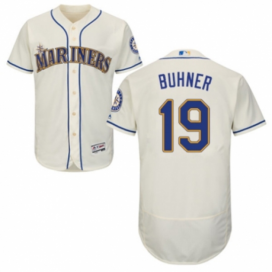 Men's Majestic Seattle Mariners #19 Jay Buhner Cream Alternate Flex Base Authentic Collection MLB Jersey - Ujersey