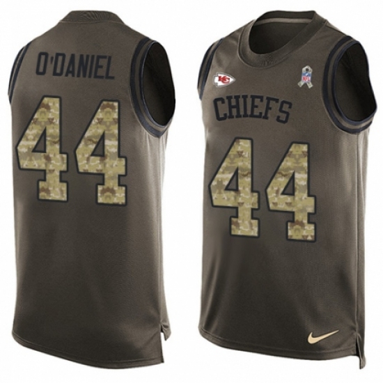 Men's Nike Kansas City Chiefs #44 Dorian O'Daniel Limited Green Salute to Service Tank Top NFL Jersey - Ujersey