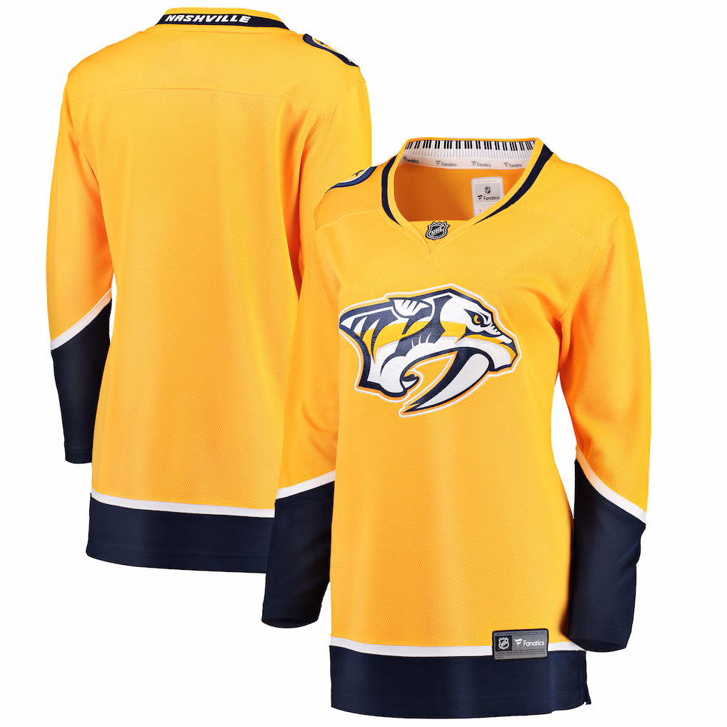Women's Nashville Predators Fanatics Yellow Home Breakaway Jersey - ujerseystore
