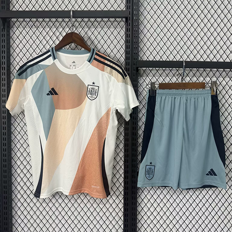Spain Away Football Uniform Kids Kit Jersey+Shorts 2025 - U-jersey
