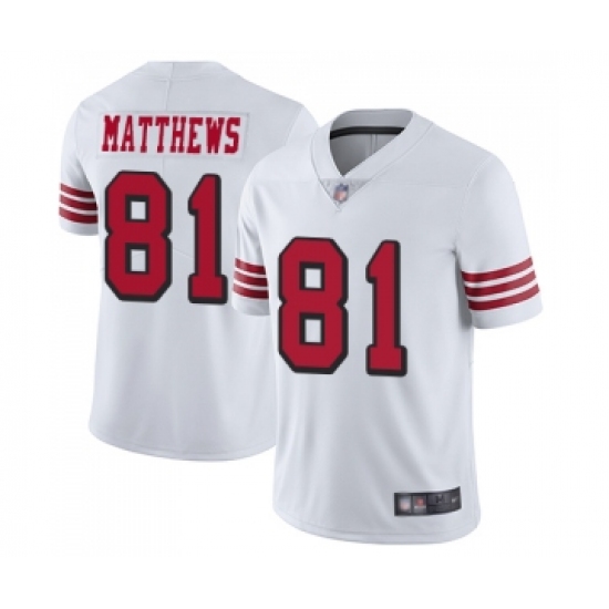 Men's San Francisco 49ers #81 Jordan Matthews Limited White Rush Vapor Untouchable Football Jersey - Ujersey