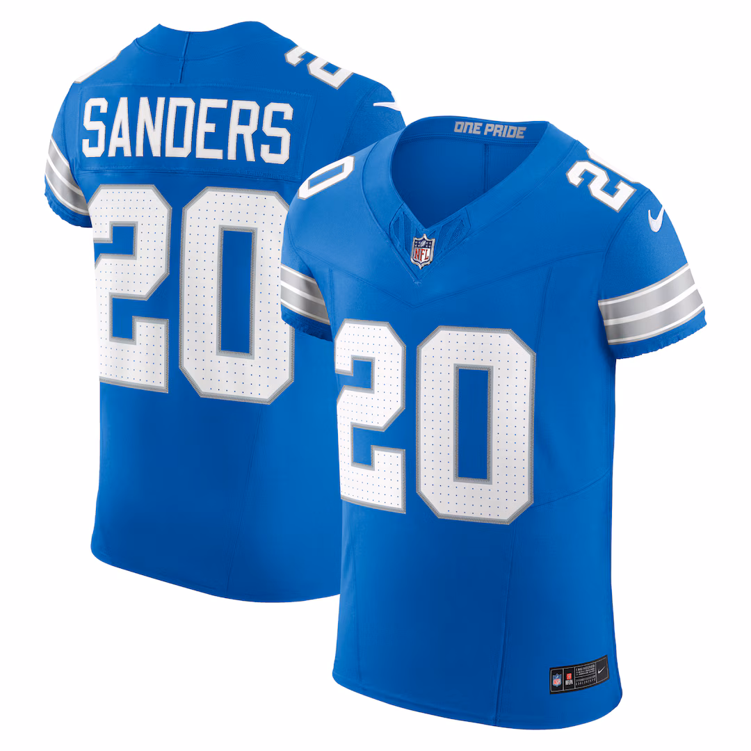 Men's Detroit Lions Barry Sanders Nike Blue Team Vapor F.U.S.E. Elite Jersey