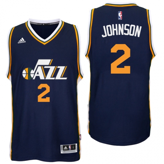Utah Jazz #2 Joe Johnson Road Navy New Swingman Jersey - Ujersey
