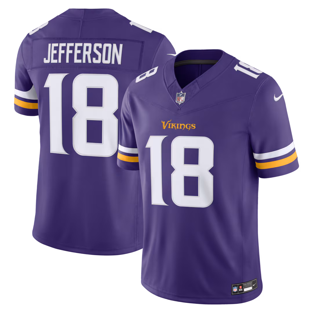 Men's Minnesota Vikings Justin Jefferson Nike Purple Team Vapor F.U.S.E. Stitched Limited Jersey