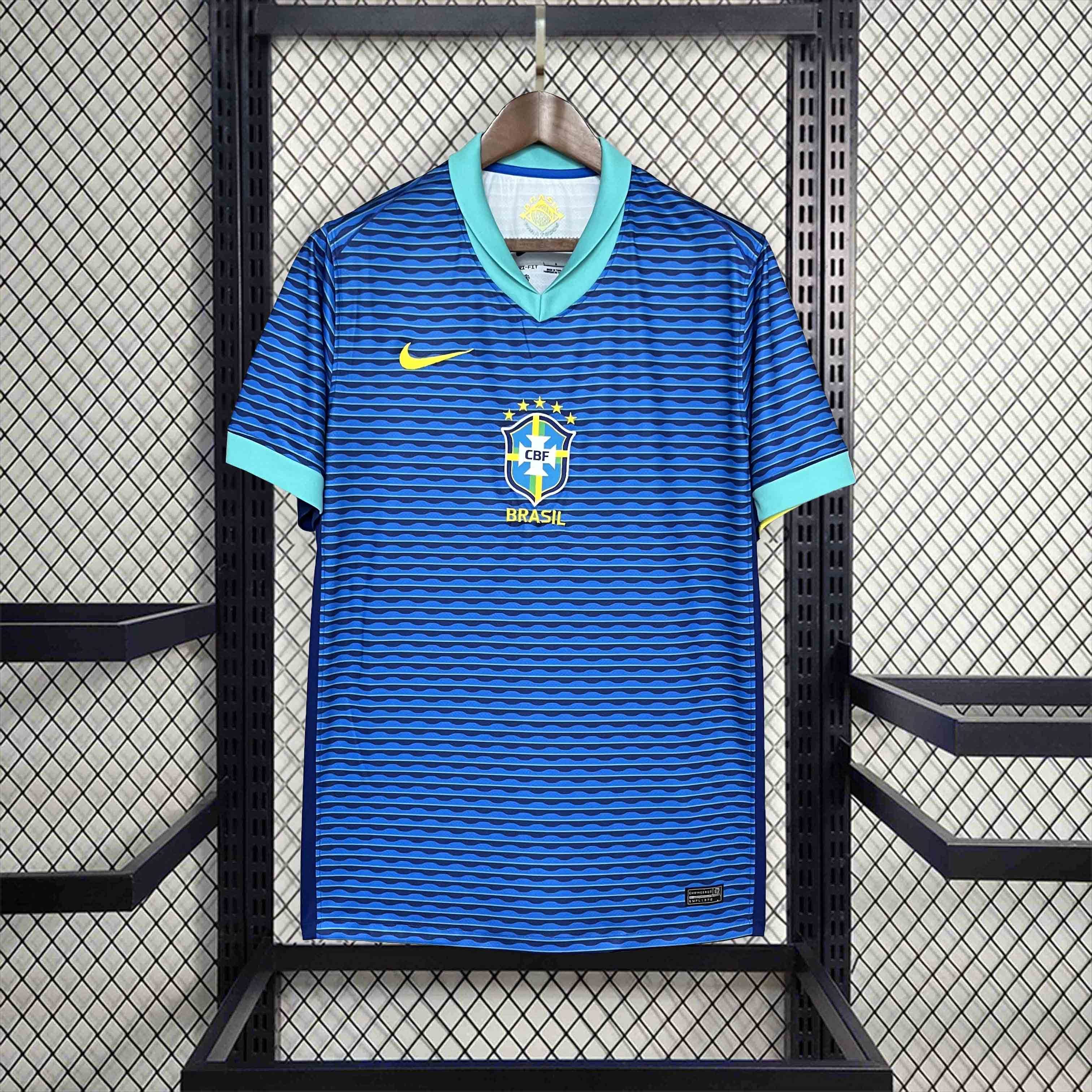 Brazil Soccer Jersey Away Custom Shirt Copa America 2024 - ujerseystore
