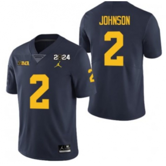 Men's Michigan Wolverines #2 Will Johnson Navy 2024 Stitched Jersey - Ujersey