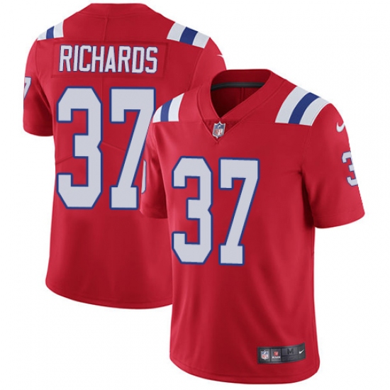 Men's Nike New England Patriots #37 Jordan Richards Red Alternate Vapor Untouchable Limited Player NFL Jersey - Ujersey