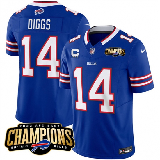 Men's Buffalo Bills #14 Stefon Diggs Blue 2023 F.U.S.E. AFC East Champions With 3-star C Football Stitched Jersey - Ujersey