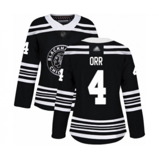 Women's Chicago Blackhawks #4 Bobby Orr Authentic Black Alternate Hockey Jersey - Ujersey