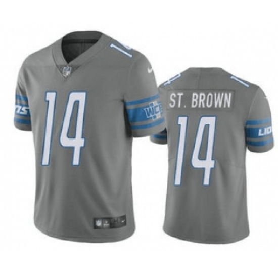 Men's Detroit Lions #14 Amon Ra St Brown Grey Vapor Untouchable Limited Stitched Jersey - Ujersey