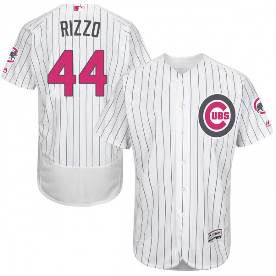 Men's Majestic Chicago Cubs #44 Anthony Rizzo Authentic White 2016 Mother's Day Fashion Flex Base MLB Jersey - Ujersey