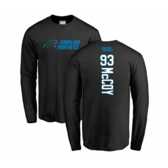 Football Carolina Panthers #93 Gerald McCoy Black Backer Long Sleeve T-Shirt - Ujersey