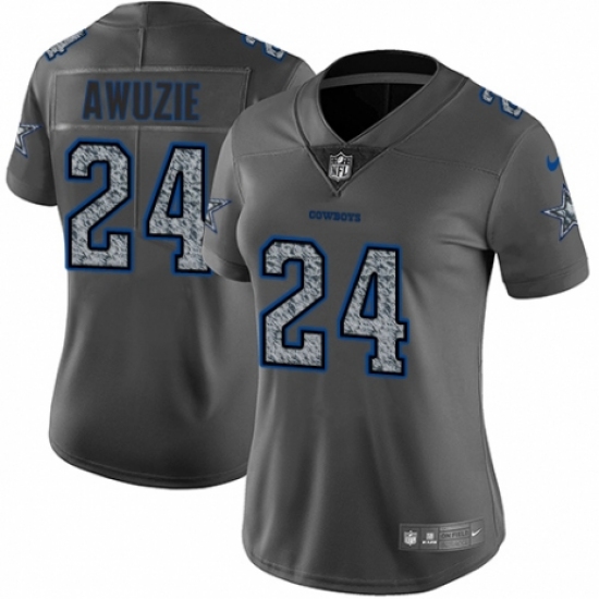 Women's Nike Dallas Cowboys #24 Chidobe Awuzie Gray Static Vapor Untouchable Limited NFL Jersey - Ujersey