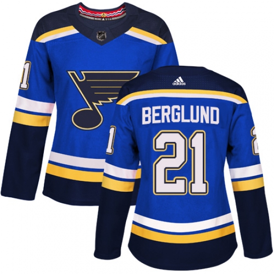 Women's Adidas St. Louis Blues #21 Patrik Berglund Premier Royal Blue Home NHL Jersey - Ujersey