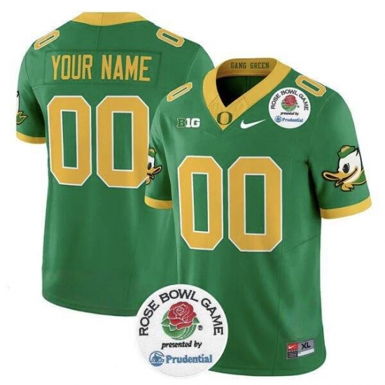 Men's Oregon Ducks Active Player Custom Green 2024 F.U.S.E. Rose Bowl Vapor Limited Stitched Football Jersey - Ujersey
